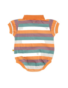 Dino Valley Nostalgia Stripe Polo Romper