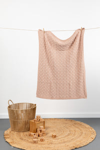 Vintage Knit Blanket -  Blush