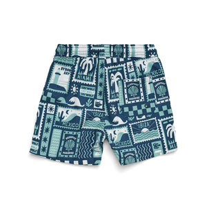 Board Shorts - Blue Postcards