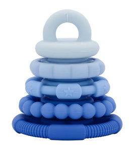 Rainbow Stacker and Teether Toy - Blueberry Ombre