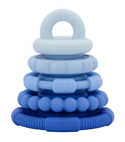 Rainbow Stacker and Teether Toy - Blueberry Ombre