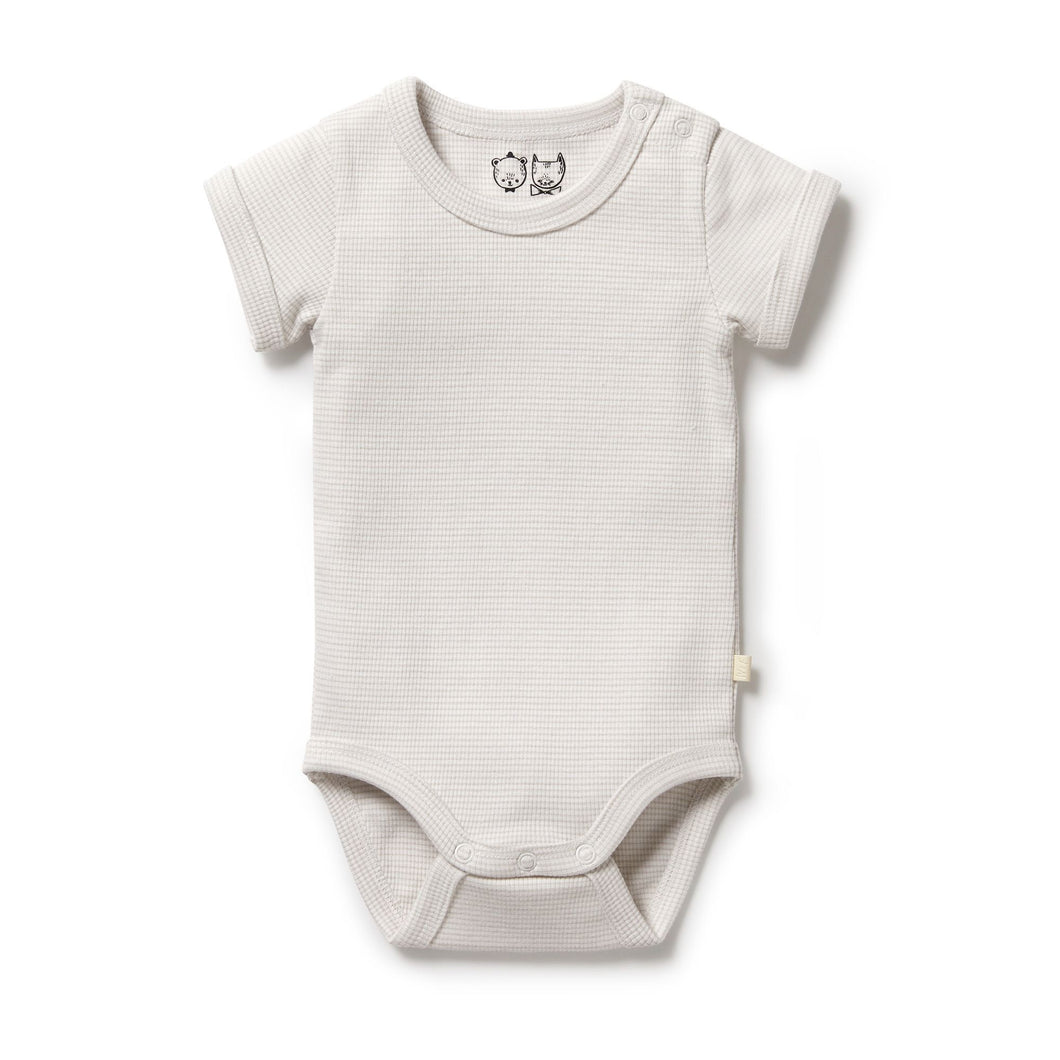 Organic Stripe Rib Bodysuit - Clay