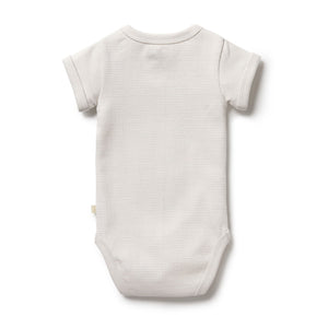 Organic Stripe Rib Bodysuit - Clay