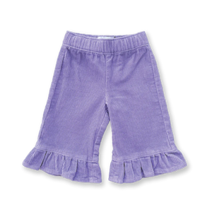 Organic Frill Cord Pant - Iris