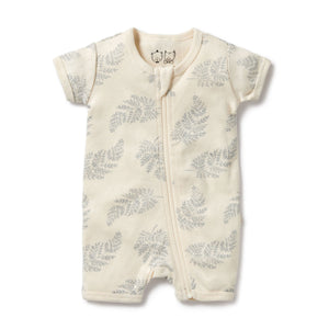 Forever Ferns Organic Pointelle Boyleg Zipsuit