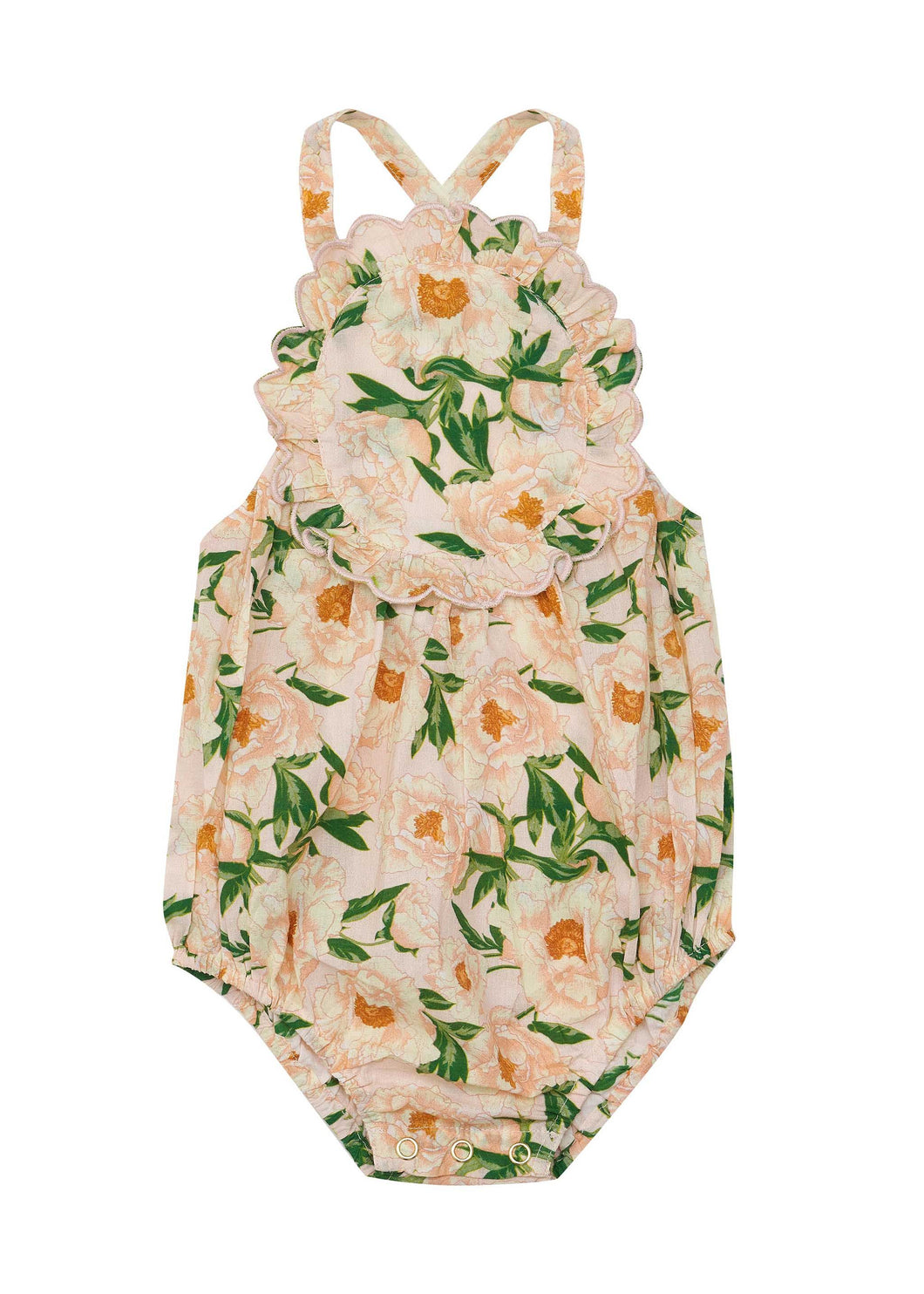 Freya Romper - Soiree Bouquet Strawberry Sundae