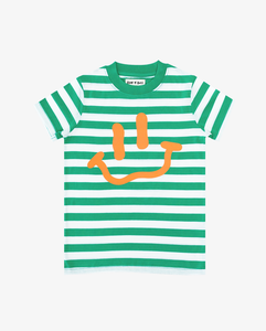 Green Striped Smile Tee