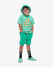 Load image into Gallery viewer, Green Striped Smile Tee
