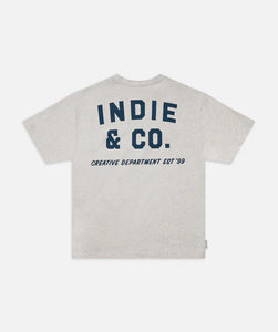 The Camino Tee - Grey Marle/Navy