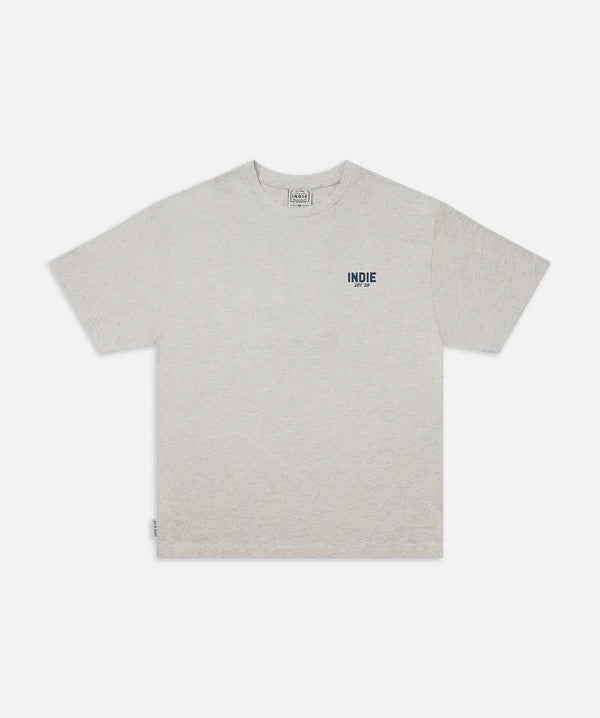 The Camino Tee - Grey Marle/Navy