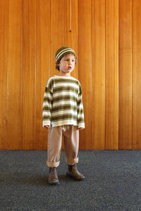 Organic Striped Pixie Beanie - Herb