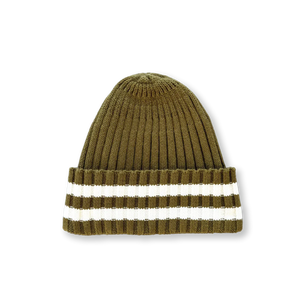 Organic Striped Pixie Beanie - Herb