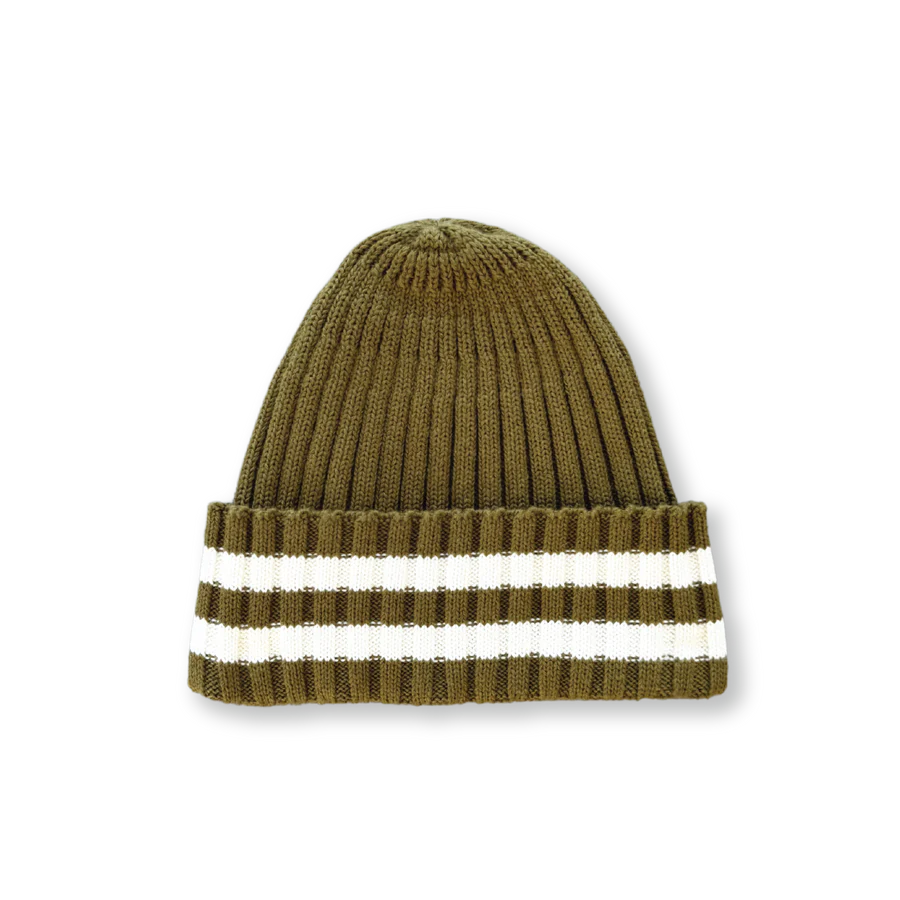 Organic Striped Pixie Beanie - Herb