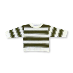 Organic 7-Stripe Long Sleeve Tee - Herb