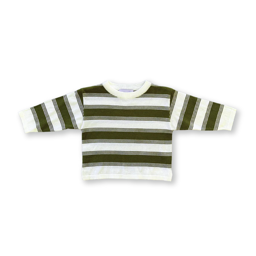 Organic 7-Stripe Long Sleeve Tee - Herb