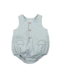 Kai Appliqued Dino Bodysuit - Blue