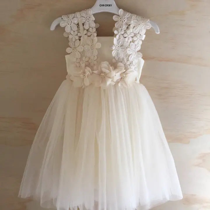 Layla Ivory Flower Girl Dress