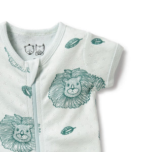 Little Lion Organic Pointelle Boyleg Zipsuit