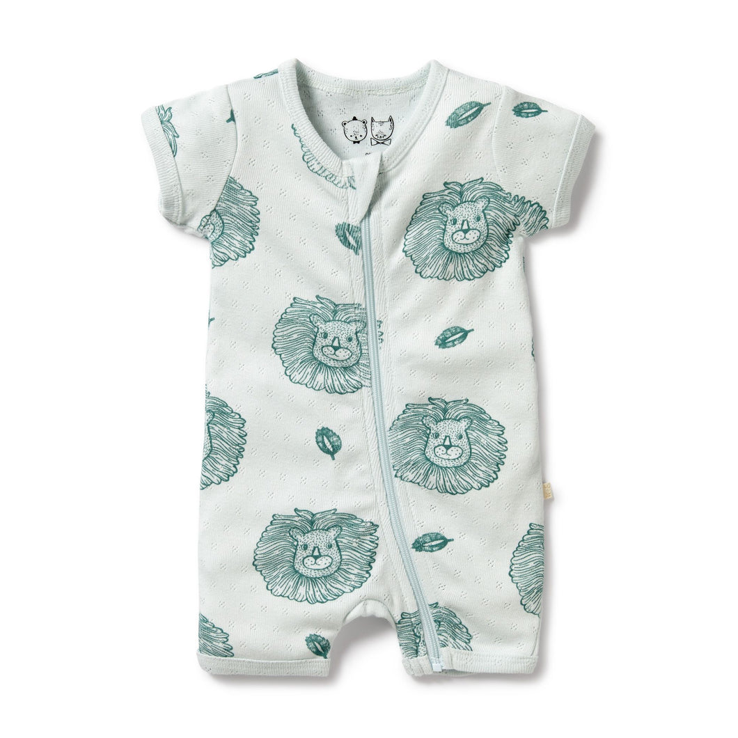 Little Lion Organic Pointelle Boyleg Zipsuit