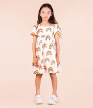 Load image into Gallery viewer, Over The Rainbow Puff Sleeve Dress
