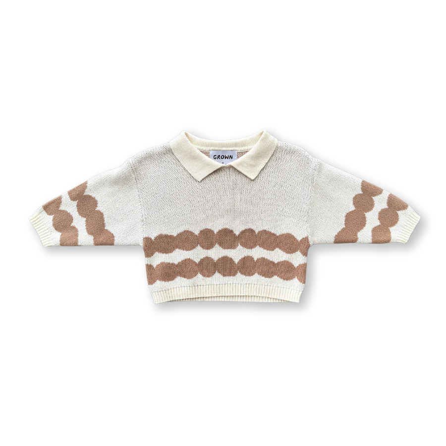 Pebble Collar Pull Over - Milk & Clay