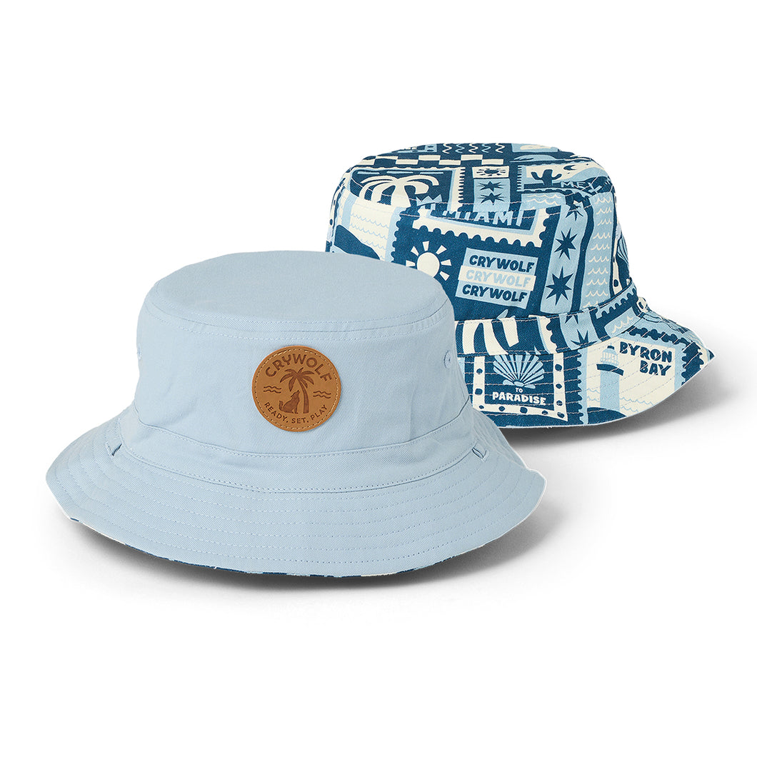 Reversible Bucket Hat - Postcards