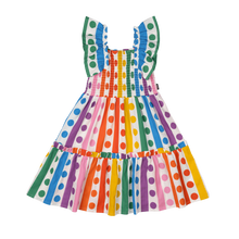 Load image into Gallery viewer, Rainbow Drops Shirred Dress
