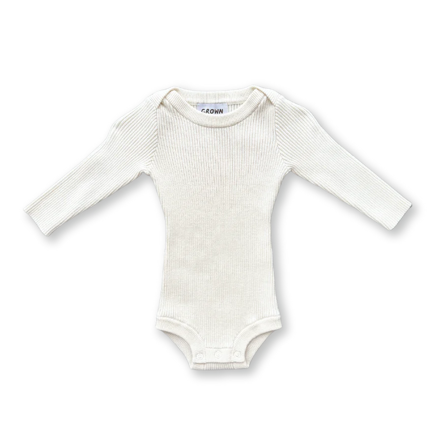 Organic Ribbed Bodysuit - Raw