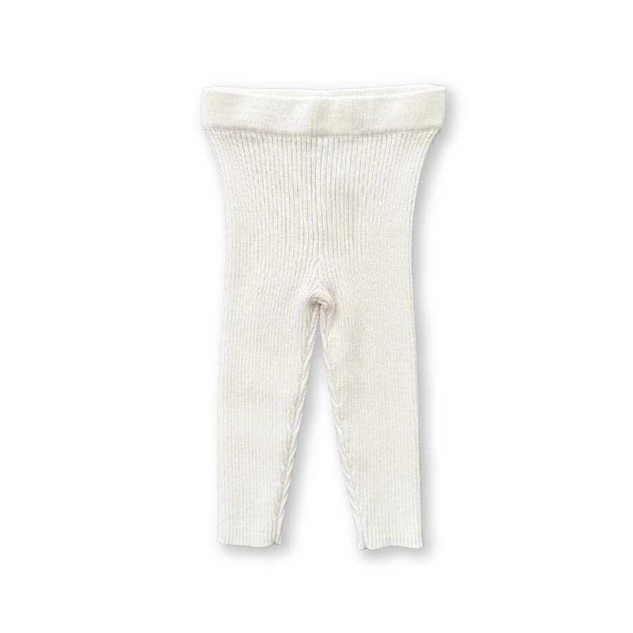 Organic Ribbed Essential Leggings - Raw