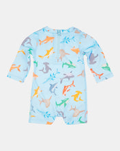 Load image into Gallery viewer, Swim Baby Onesie L/S Classic - Shark Attack
