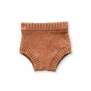 Fleck Yarn Knitted Bloomers - Tawny