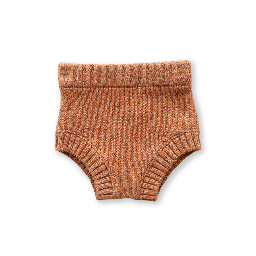 Fleck Yarn Knitted Bloomers - Tawny