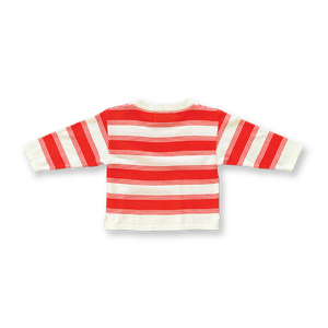 Organic 7-Stripe Long Sleeve Tee - Tomato