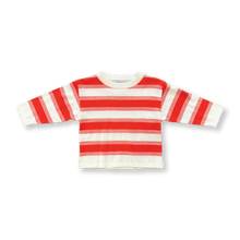 Load image into Gallery viewer, Organic 7-Stripe Long Sleeve Tee - Tomato
