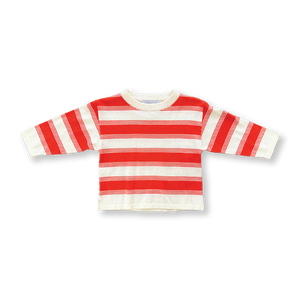 Organic 7-Stripe Long Sleeve Tee - Tomato