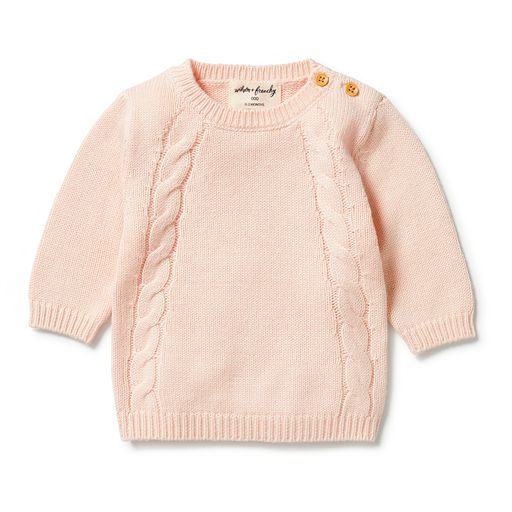 Knitted Mini Cable Jumper - Blush