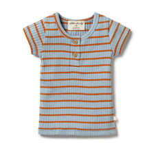 Load image into Gallery viewer, Organic Rib Top - Stripe Anchor Blue/Rust
