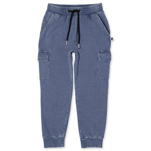 Blasted Deluxe Cargo Trackies - Midnight Wash