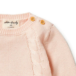 Knitted Mini Cable Jumper - Blush